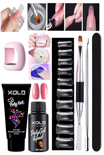 xolo 9 Parça Polijel Uygulama Seti Sevilen Renkler Serisi Poligel Akril Prote...