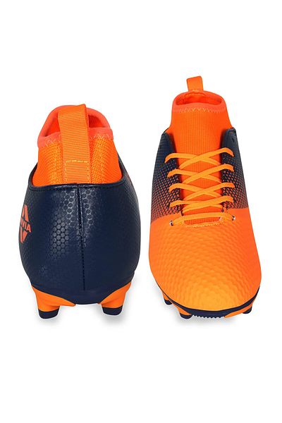 Nivia Ashtang Football Shoes (Orange/Black, 11 UK/ 12 US / 45 EU) | PVC Synthetic Leather