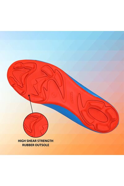 Nivia Ultra 2.0 Football Shoes (Blue/Orange, 11 UK/ 12 US / 45 EU) | PVC, Leather | Lace-up