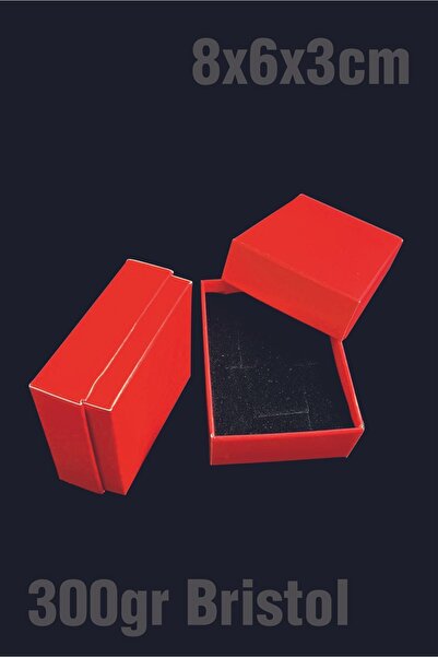Örün Matbaa Kırmızı 8x6x3cm Süngerli Takı Kutusu Kolye, Bileklik, Mini Set Kutusu 25 Adet Demonte Sevk