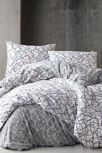 Marie Claire Double Duvet Cover Set Syracus 100% Cotton Multi