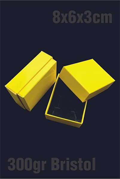 Örün Matbaa Sarı 8x6x3cm Süngerli Takı Kutusu Kolye, Bileklik, Mini Set Kutusu 25 Adet Demonte Sevk