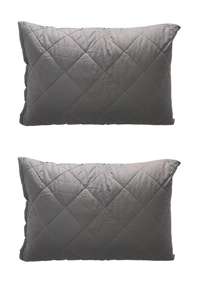 ELY PARKER Saltea de pernă colorată (2 bucăți), 100% bumbac, matlasată, protector de pernă, husă de pernă, gri