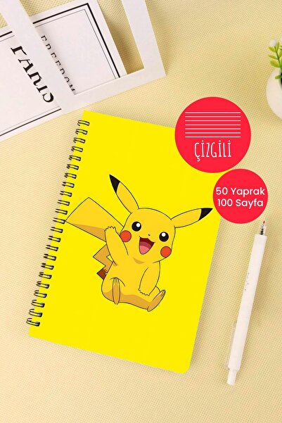 Anime Marketi دفتر ملاحظات مدرسي حلزوني حلزوني مقاس A5 بطابع بوكيمون 50 ورقة ...