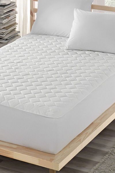 ELY PARKER Set de saltele pentru protectie de saltea colorat (TOTAL 3 BUC.) 100% bumbac matlasat Single Double King White