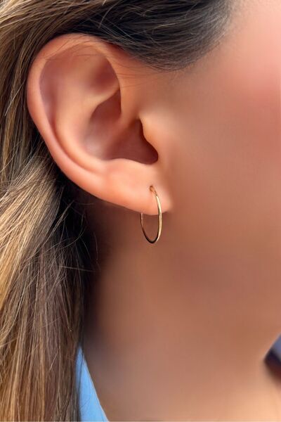 Altınaşkı Gizli Kilit Halka Altın Küpe