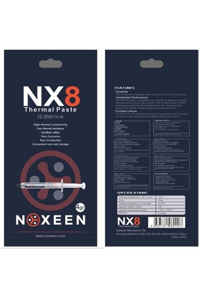 Noxeen Nx8 عالي الأداء - معجون حراري 12.8 واط/م-ك 4 جرام