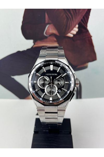 Quantum Men's Wristwatch - Steel, Integrated Bracelet, 10 Atm Waterproof, 2 Years Warranty