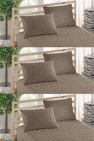 ELY PARKER Saltele de pernă colorate (6 bucăți), 100% bumbac, matlasate, husă de pernă, față de pernă, maro