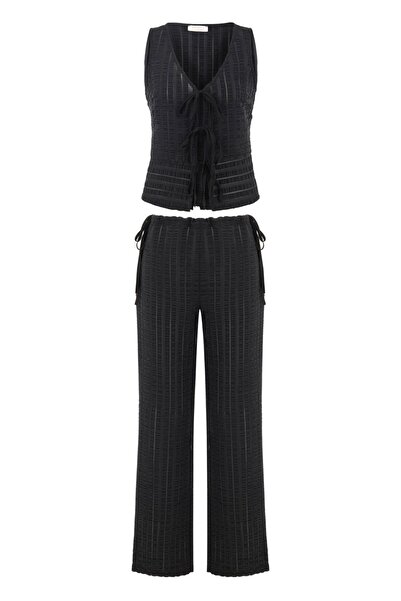 AQUELLA Juana Bağcıklı Yelek Pantolon Takım
