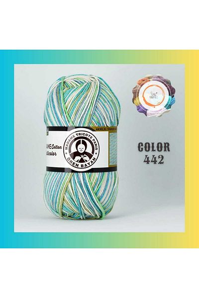 Ören Bayan Madame Cotton Multicolor Cotton Hand Knitting Yarn 100 Gr.