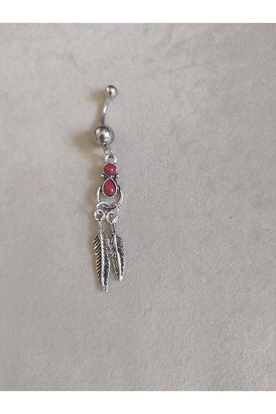 AyçaSilver Authentic Agate Stone Belly Piercing