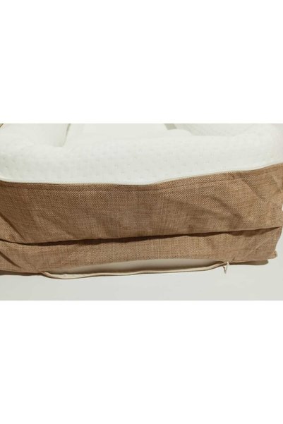 nisa baby tasarım Brown Miraç Portable Reflux Bed Mommy Bag with Textile Bag Miraç Textile Shoulder Bag