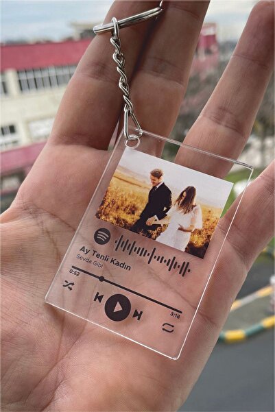 BLUE HOME'S Kişiye Özel Fotoğraflı Spotify Barkodlu Anahtarlık Şeffaf - Sevgiliye Hediye Arkadaşa Hediye
