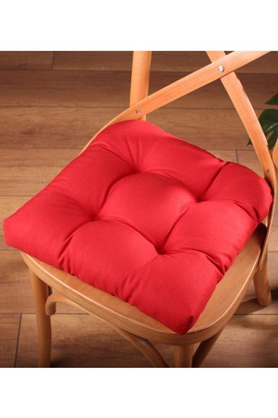 ALTINPAMUK Gold Red Fluffy Chair Cushion Special Stitched Lace up 40X40Cm