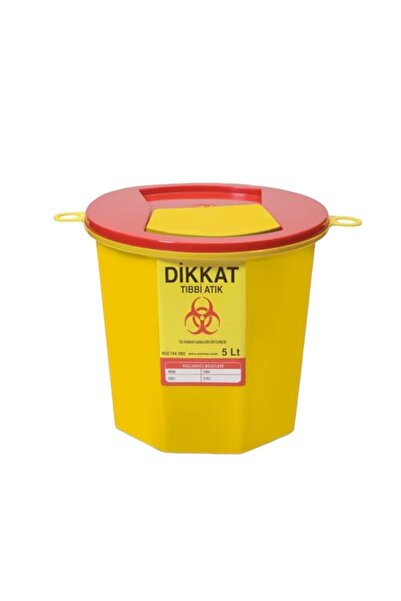 Genel Markalar 20 Adet 5 lt Tıbbi Atık Kovası, Sarı, Sağlıklı ve Güvenli Kullanım İçin Uygun