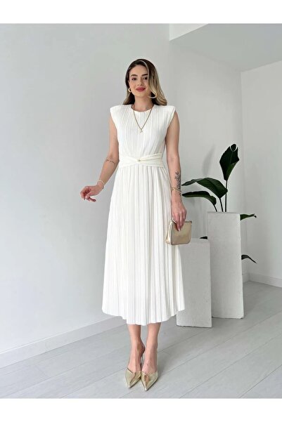 Lusin Літня жіноча сукня з білою ватною підкладкою з затягнутою талією