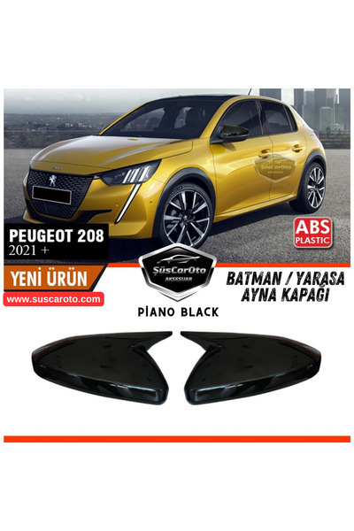 ŞüsCarOto Aksesuar Peugeot 208 2021 Sonrası Uyumlu Batman Yarasa Ayna Kapağı ...