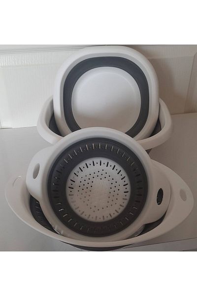 Bee Home Folding 2-Piece Basin and 2-Piece Strainer Set