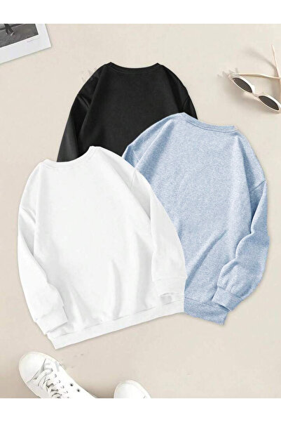 BW Bravely Wear Πακέτο 1 σε 3 - Βαμβακερό φούτερ με λαιμόκοψη ποδηλάτου