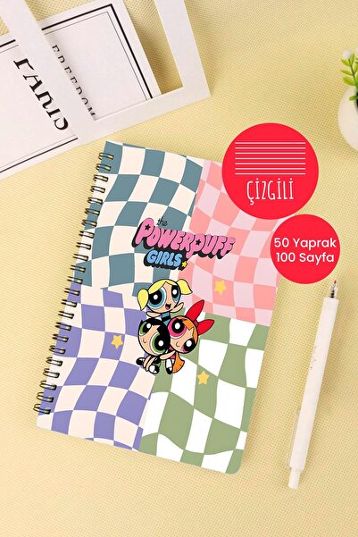 Anime Marketi Powerpuff Girls Themed A5 Spiral School Notebook 50 Sheets 100 Pages - Ruled