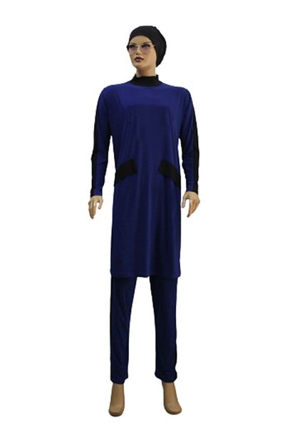 eflin Women's Clothing Blue Full Covered Hijab Swimsuit Plus Size Option