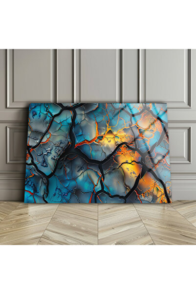 BV DEKOR Αφηρημένη μοντέρνα γυάλινη ζωγραφική, Διακόσμηση τοίχου σαλονιού, Δι...