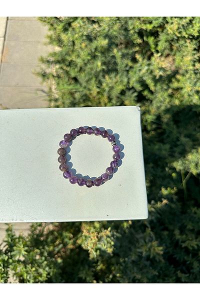 Hisar Doğaltaş Amethyst Natural Stone Unisex Bracelet - Women and Men Handmade