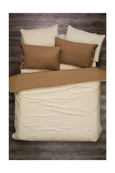 Snow Set cuvertură dublă Premium Natura Crem Brown