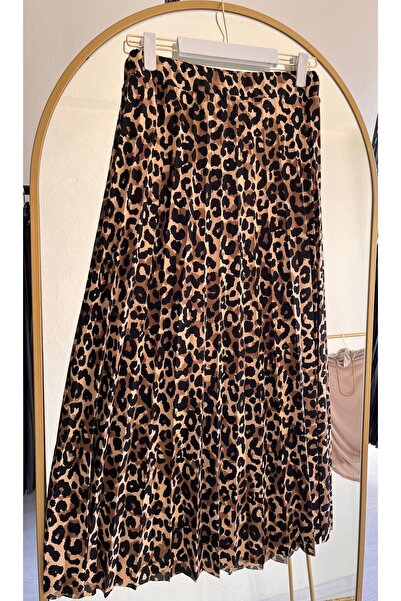 Bahar Altundemir LEOPAR ETEK, Uzun Leopar Etek, Tesettür Leopar Etek, Pilisel...