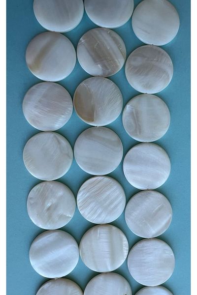 ŞİFA SHOP Natural stone mother of pearl string round large 2.5 cm