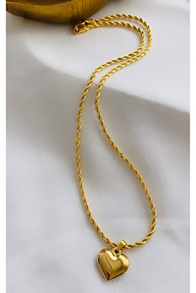 VNS Accessories قلادة على شكل قلب من الفولاذ المقاوم للصدأ