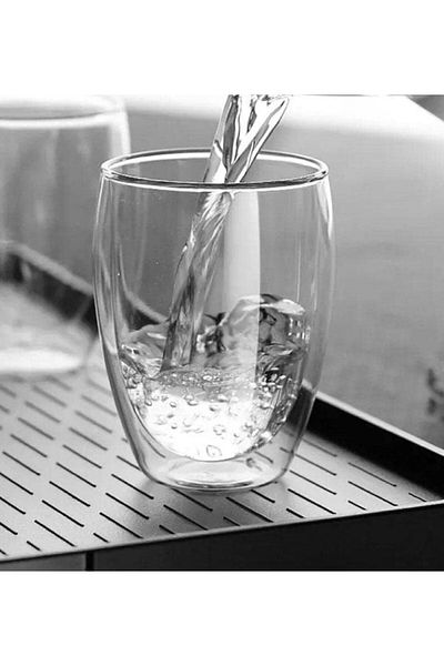 BRE HOME 1 Piece 220ml Heat Resistant Double Glass Walled Water Soft Drink Coffee Presentation Cup