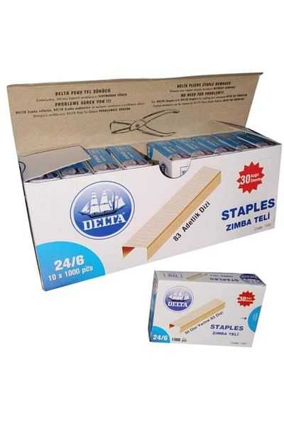 Delta Staple Wire 24/6 (10x1000=x4 Pieces) 4 Boxes