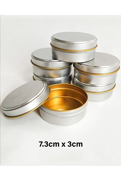 ayyagift Gümüş Renk Metal Kutu Mum Ve Hediye Kutusu 7,3x3cm 10 Adet