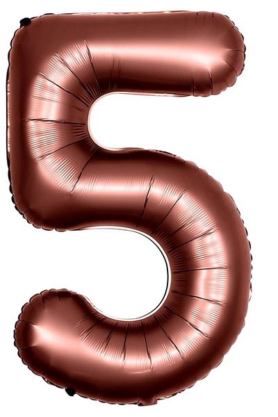 kidspartim 5 Number Chocolate Brown Foil Balloon - 40 Inch 100 cm