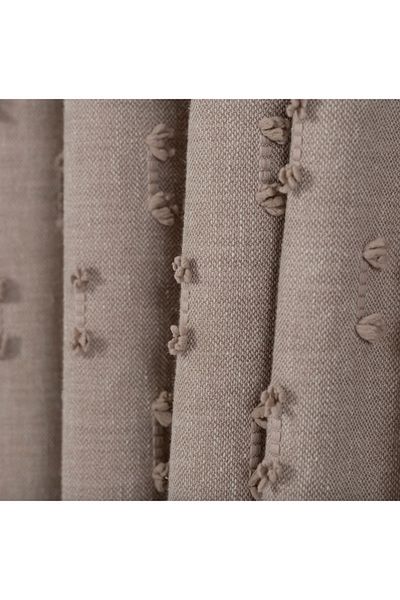 Boutique Curtain Polka Dot Pompom Background - Flat Pleat Free, Extraforated, Rustic Corner Matching Modern Sports Curtain