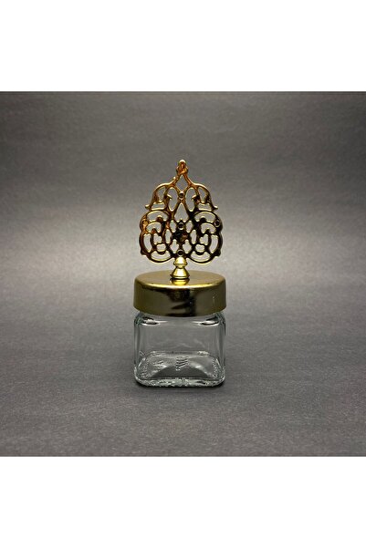 Pause Art Home 40 CC KARE KAVANOZ - GOLD KAPLAMALI GÜNEŞ TEPELİKLİ KUBBELİ TUĞRALI KAPAK -5 ADET