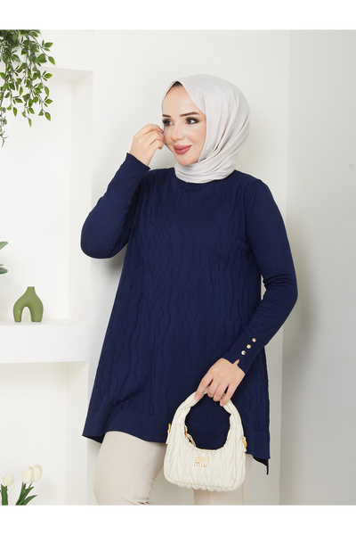 Pamuk Butik Γυναικείο πλεκτό με μοτίβο με κρύο νήμα Mercerized