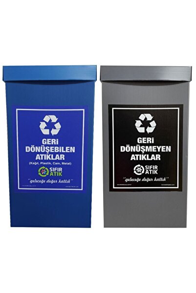Keskin Tedarik Geri Dönüşüm Kutusu 2 Li Set / Sıfır Atık Kutusu
