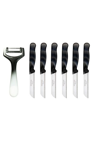 Solingen Black Marble Pattern Knife and Marbled Pattern Horizontal Peeler Set
