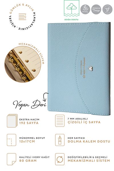 Victoria's Journals Caiet cu mecanism Ivory 12x17cm - 96 coli