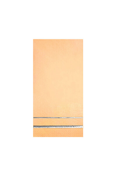 Story منديل ورقي منقوش بخط فضي باللون البيج مقاس 33x33 سم - 16 قطعة 1/8 منديل...