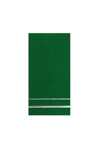 Story 33X33 cm Silver Leaf Patterned - Pack of 16 Dark Green Paper Napkins