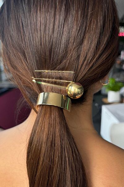 TAKIŞTIR Gold Color Rubber and Wire Buckle Set