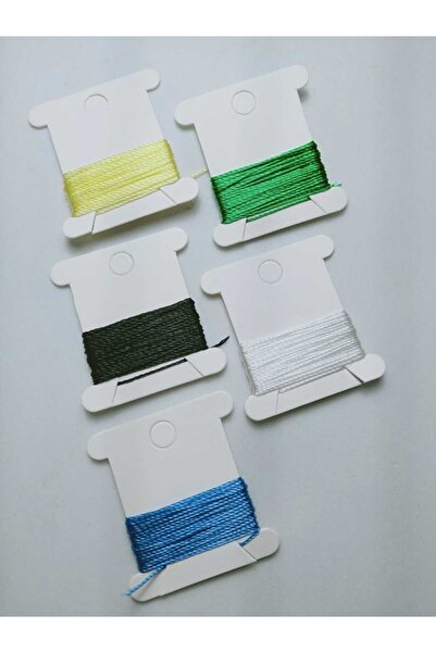 Eskişehir hobi sanat 3 متر 5 ألوان 0.5 مم خيط مسبحة (إجمالي 15 متر)