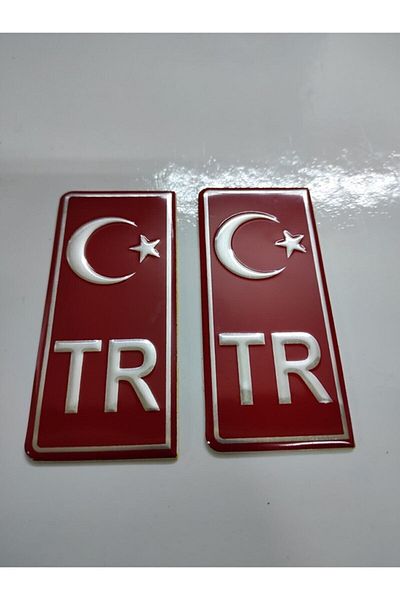Nar Tr Plate Embossing Sticker Pack of 2 - Türkiye Plate Plexi Embossing Sticker (2 PCS)
