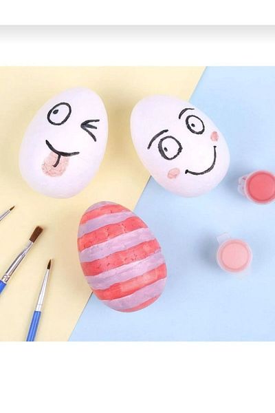 ASPARTAM 60 mm Styrofoam Foam Eggs - Pack of 6