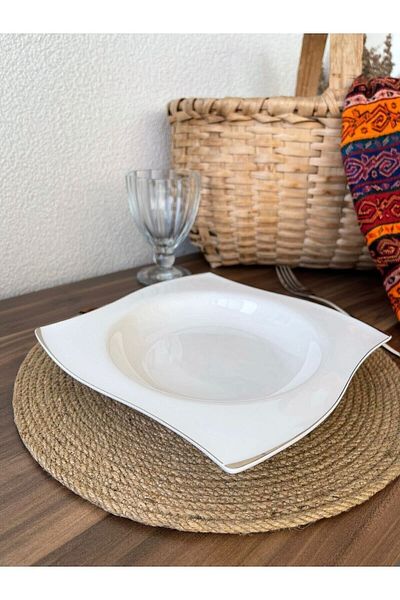 Naspar 1 bucată 32 cm farfurie de frânghie din iută de paie/mat de loc