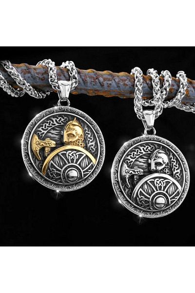 VİKİNGS God Odin Mythology Scandinavian Viking Necklace - Warrior Design